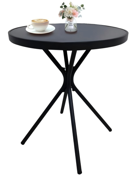 3-Piece Foldable Patio Furniture Set with 2 Metal Chairs and Tempered