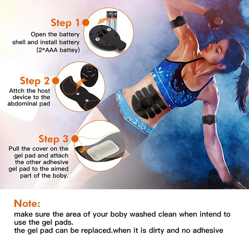 EMS Abdominal Muscle Toning Trainer ABS Stimulator Toner Fitness