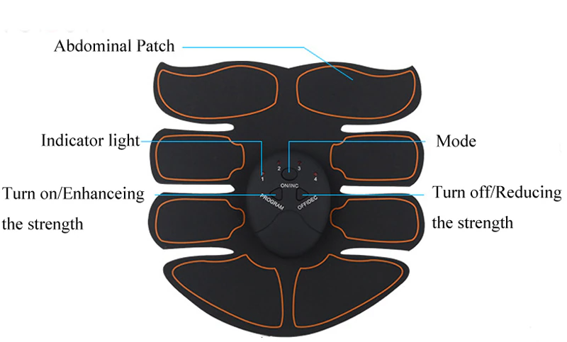 EMS Abdominal Muscle Toning Trainer ABS Stimulator Toner Fitness