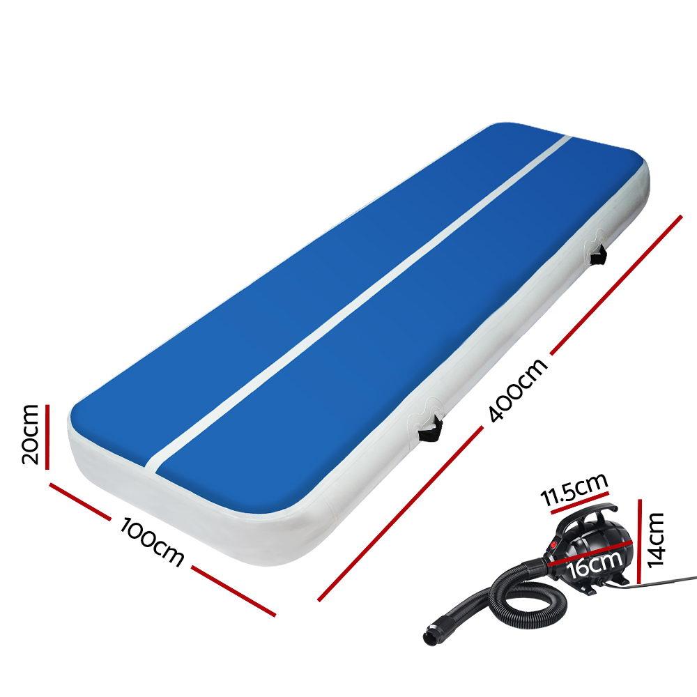 Everfit 4X1M Inflatable Air Track Mat 20CM Thick with Pump Tumbling