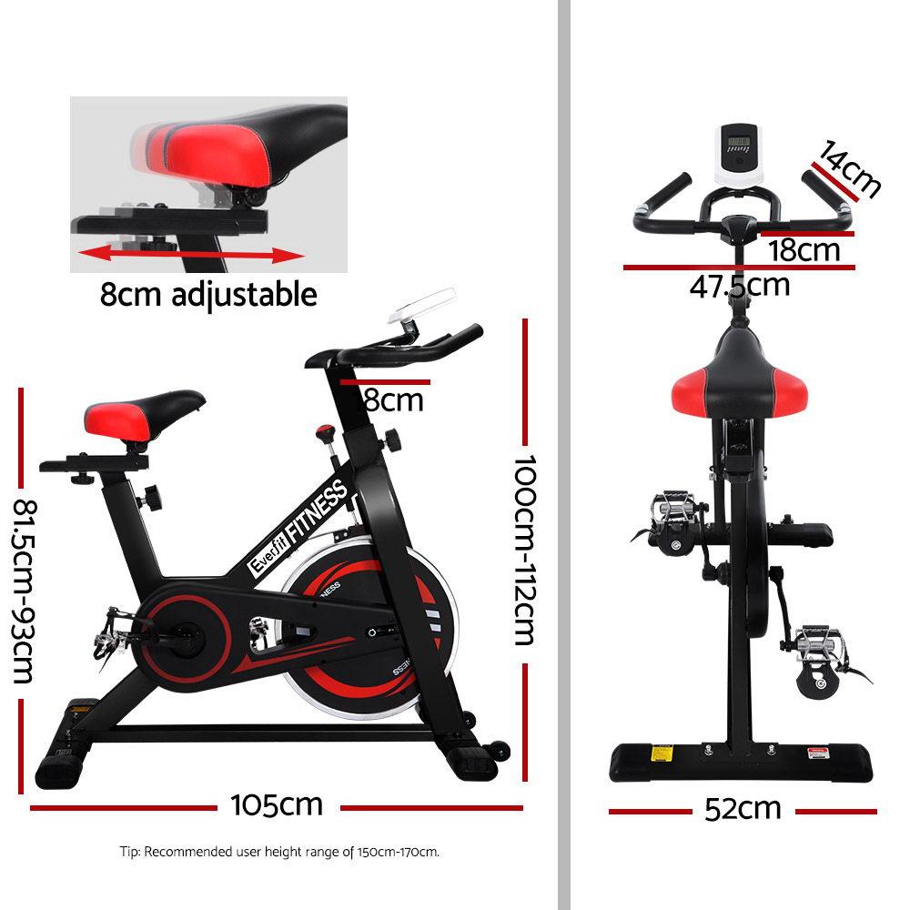 Everfit Spin Bike Exercise Bike Flywheel Cycling Home Gym Fitness