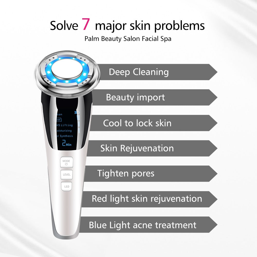 Mesotherapy Electroporation RF Radio Frequency Facial LED Photon Light