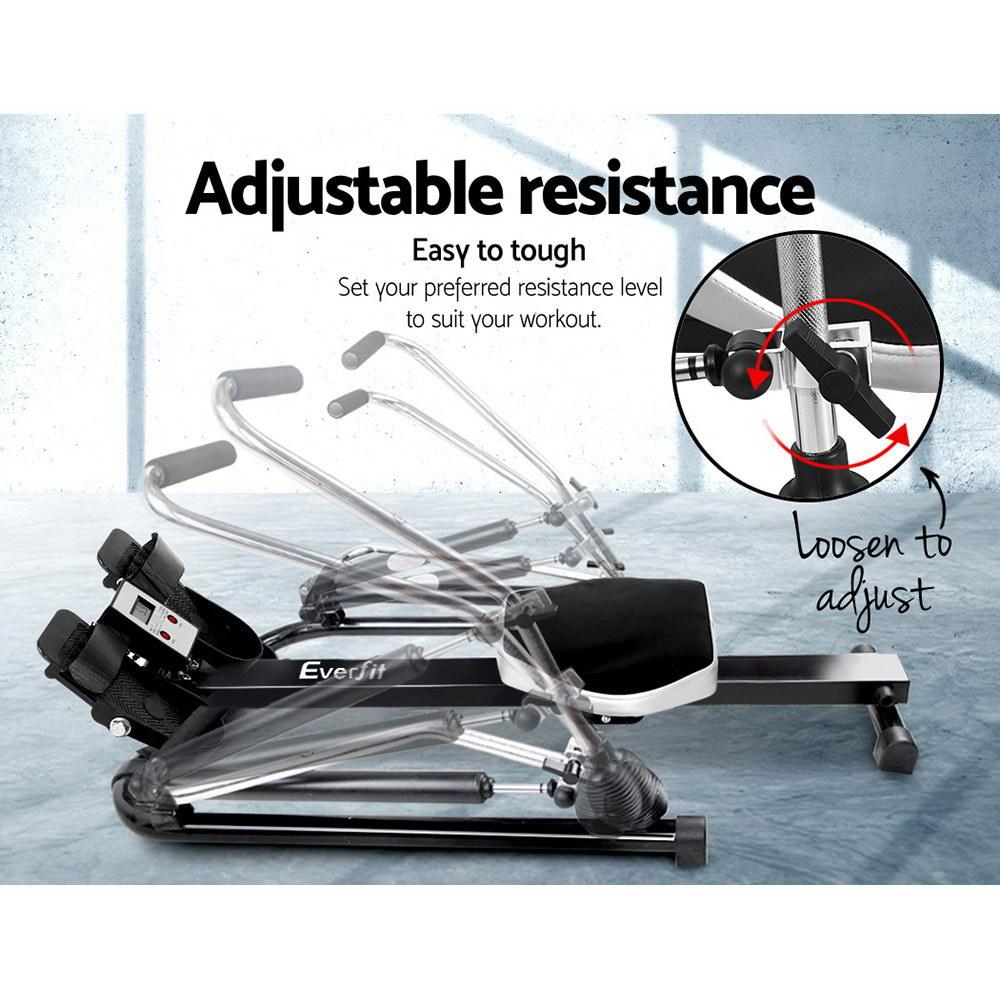 Everfit Rowing Machine Rower Hydraulic Resistance Fitness Gym Home