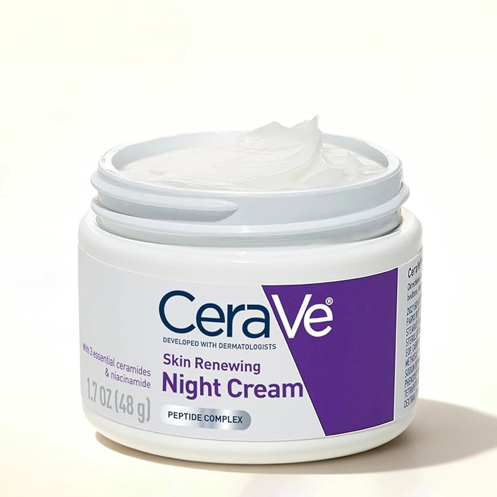 CeraVe Skin Renewing Night Cream, Peptide Complex, Hyaluronic Acid &