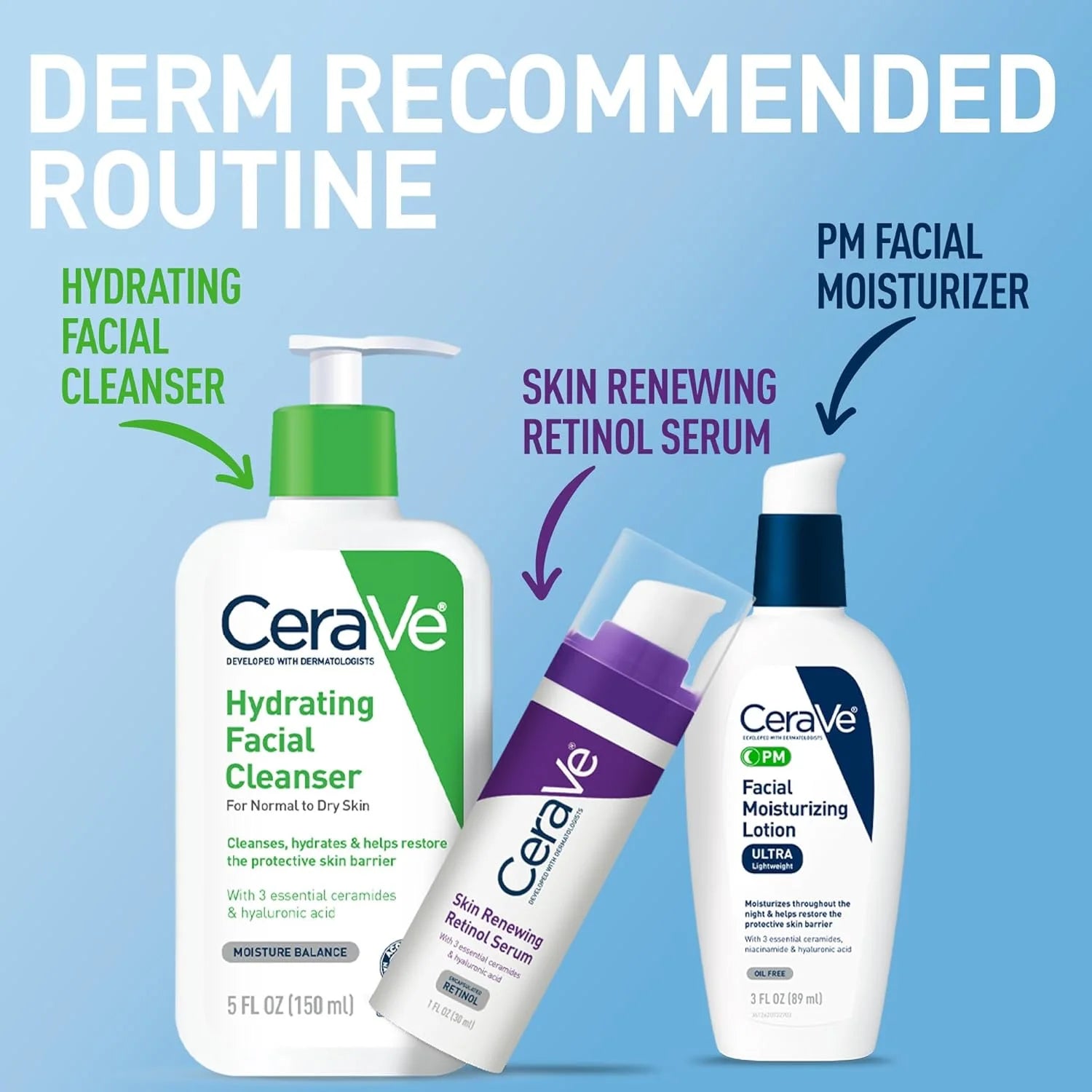 CeraVe PM Facial Moisturizing Lotion with Hyaluronic Acid &