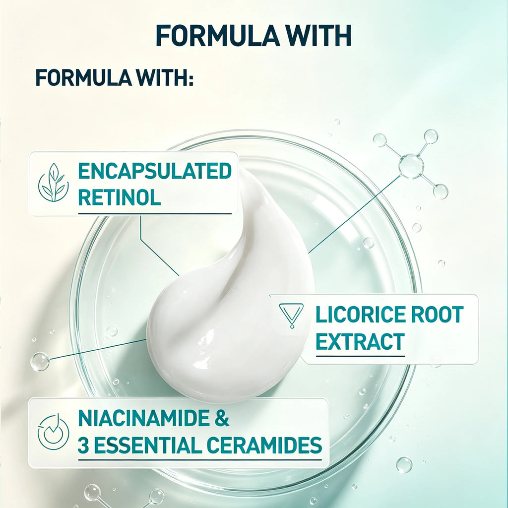 CeraVe Retinol Serum Niacinamide Licorice Root, Skin Smoothing Tone