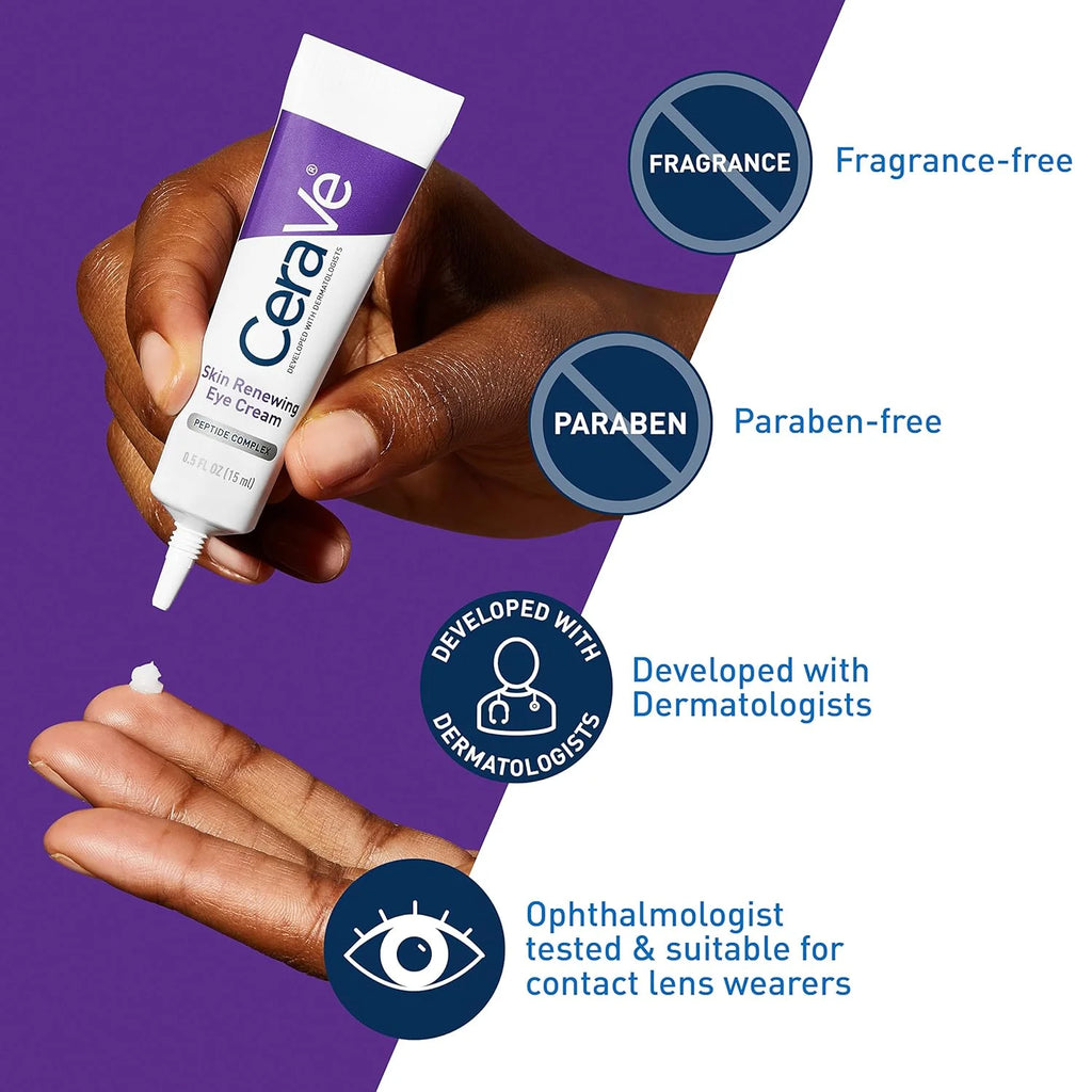 CeraVe Skin Renewing Eye Cream, Daily Care Under Eye Cream with