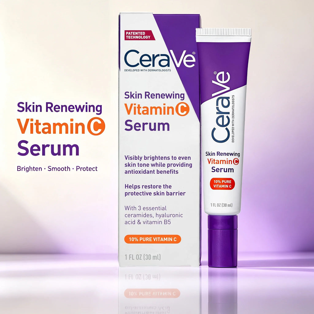 CeraVe Vitamin C Serum 10% Pure, Hyaluronic Acid & 3 Ceramides,
