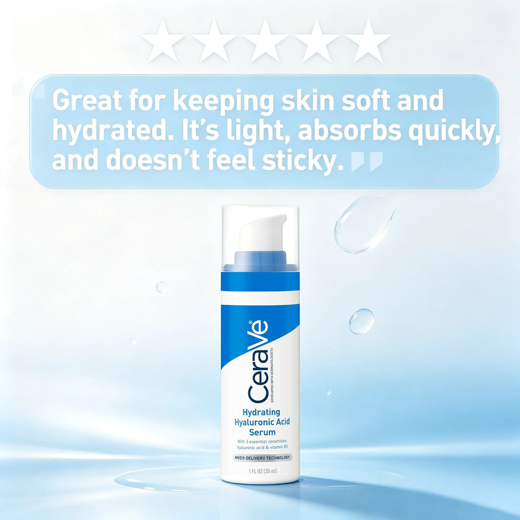 Cerave Hyaluronic Acid Serum for Face with Vitamin B5 and Ceramides,
