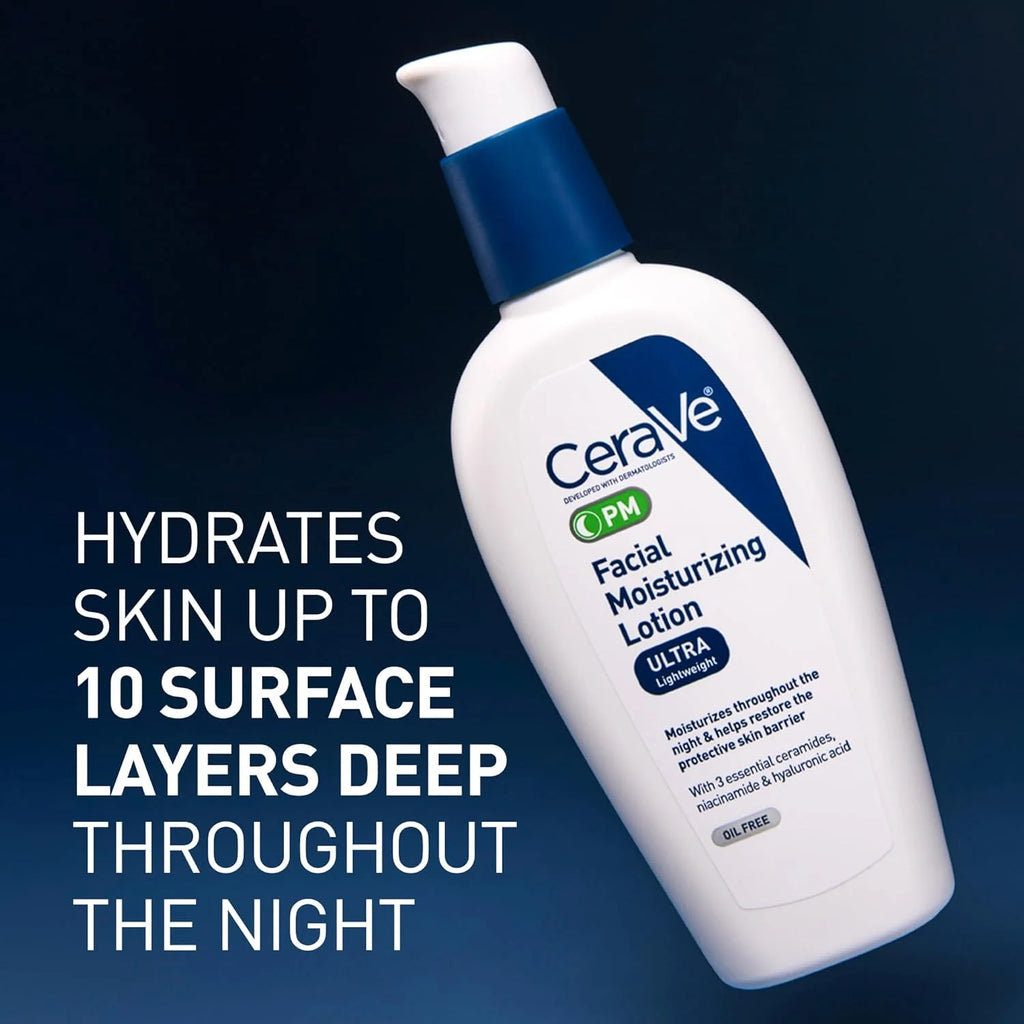 CeraVe PM Facial Moisturizing Lotion with Hyaluronic Acid &