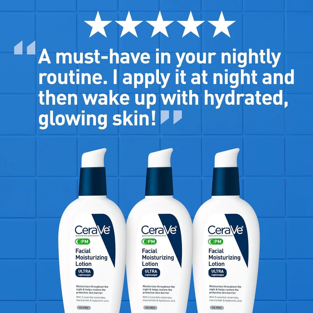 CeraVe PM Facial Moisturizing Lotion with Hyaluronic Acid &