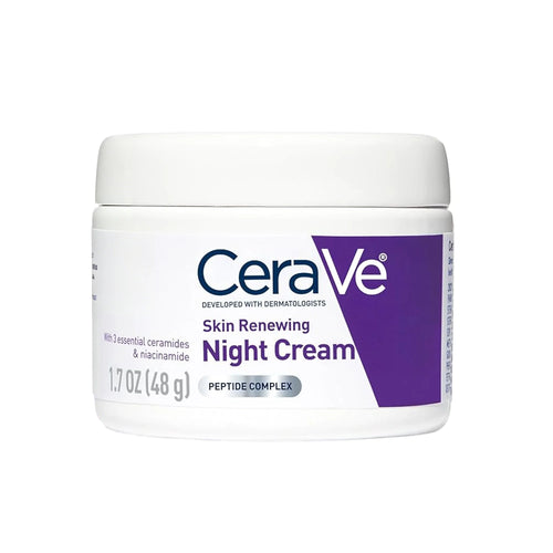 CeraVe Skin Renewing Night Cream, Peptide Complex, Hyaluronic Acid &