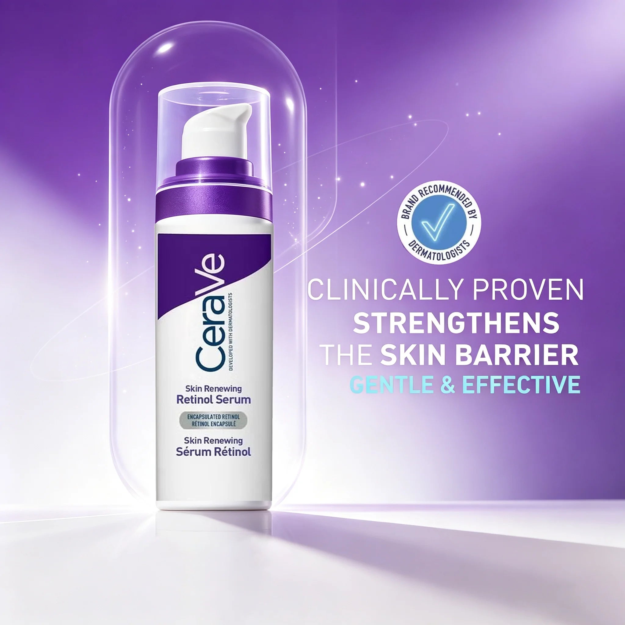 CeraVe Retinol Serum 1 Oz, Fragrance Free Daily Face Care Containing