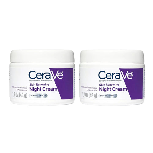 CeraVe Skin Renewing Night Cream, Peptide Complex, Hyaluronic Acid &