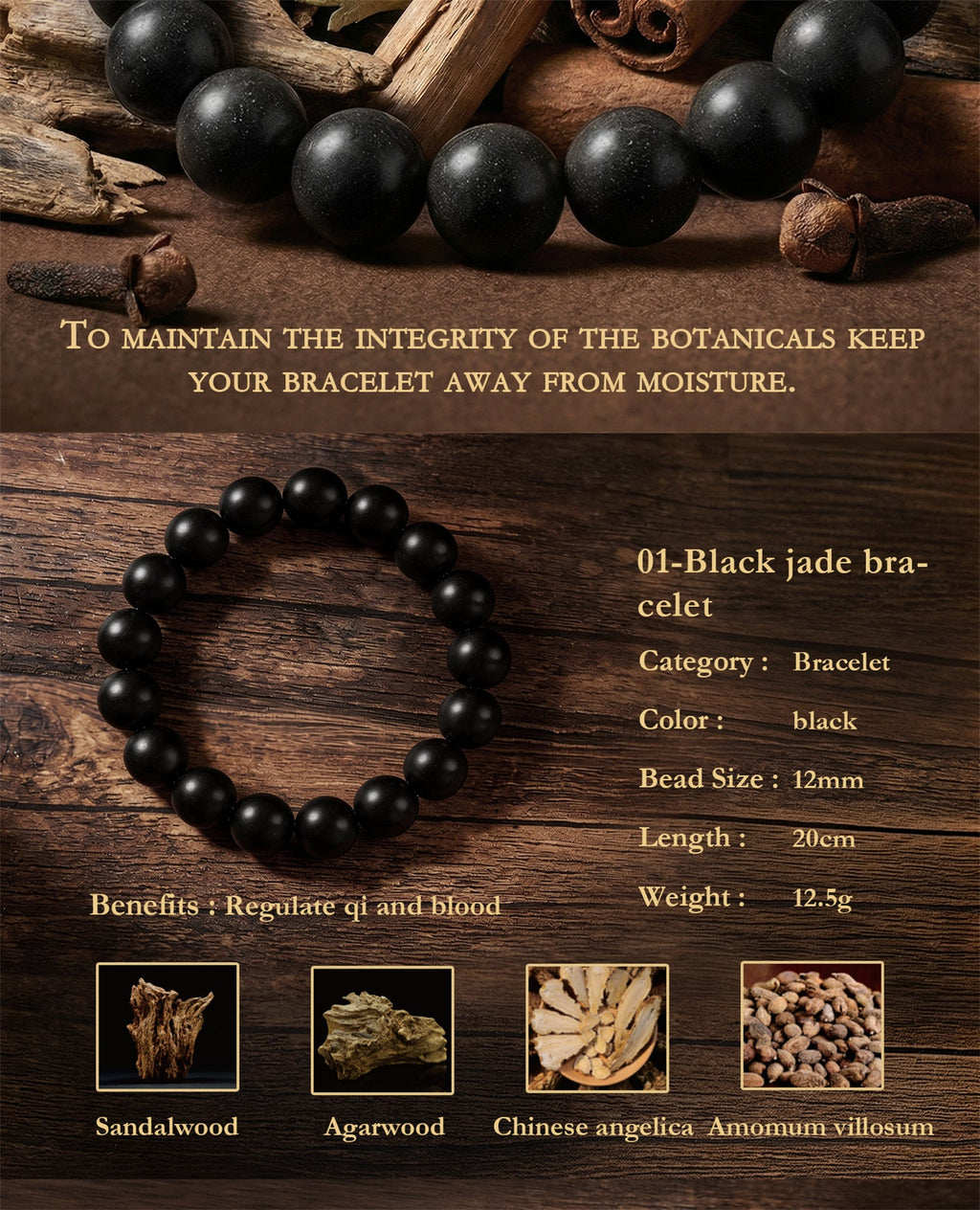 Bracelet to regulate qi & blood