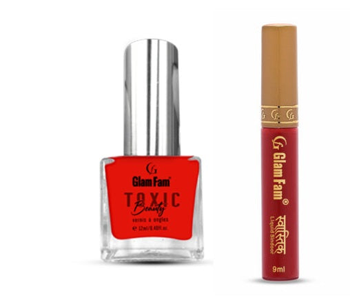 Glamfam Toxic Beauty Nail Lacquer & Swastik Sindoor (Pack of 2)