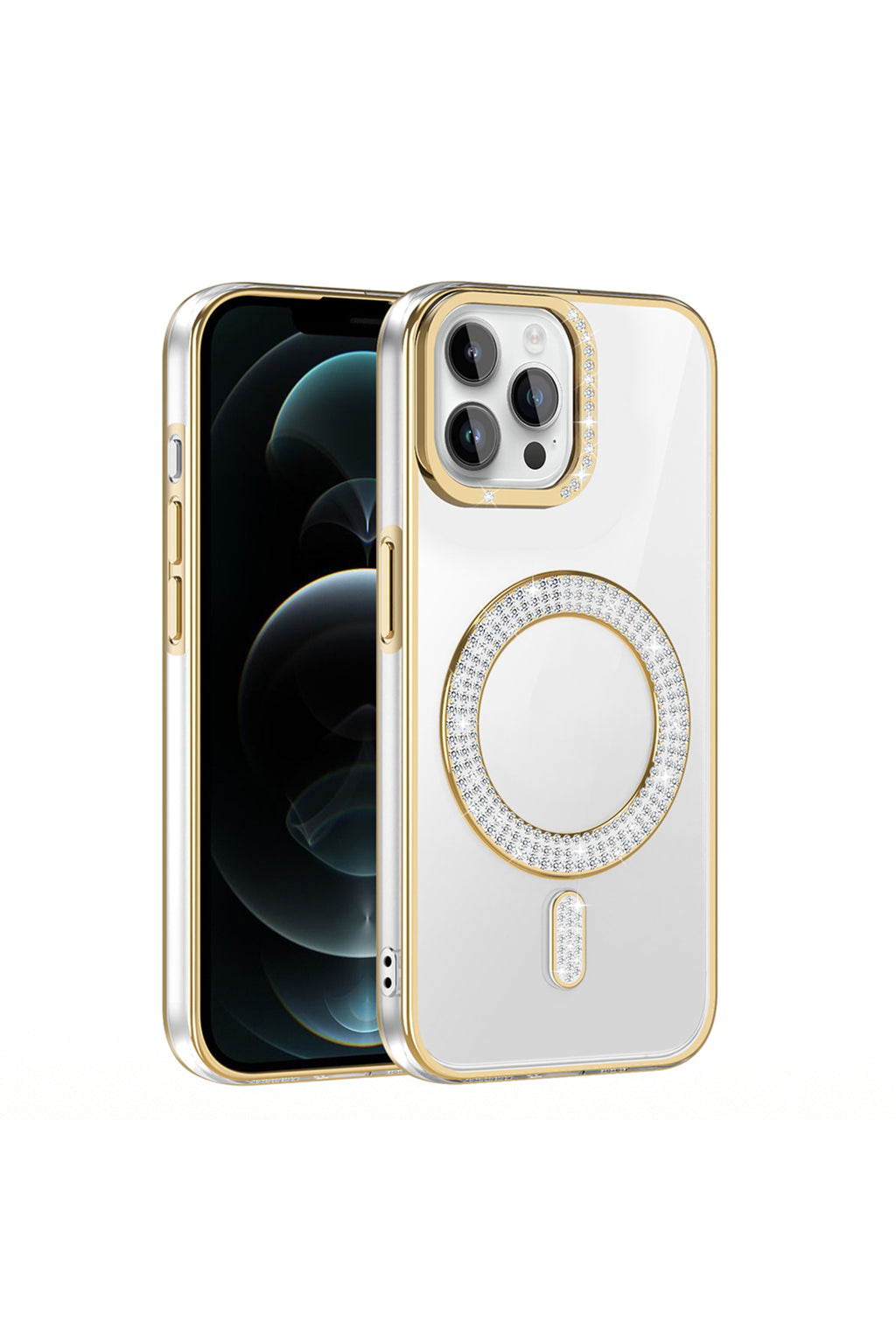 iPhone 12 Pro Case Karetta Diamond Stone Patterned Magsafelier Cover