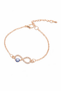 Rose Gold Infinity Evil Eye Chain Bracelet