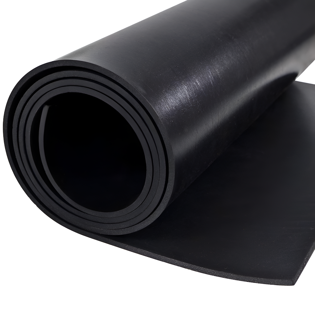 Gym Rubber Flooring Sheet Roll 0.125" Thik Size 12X48 Inch Color Black