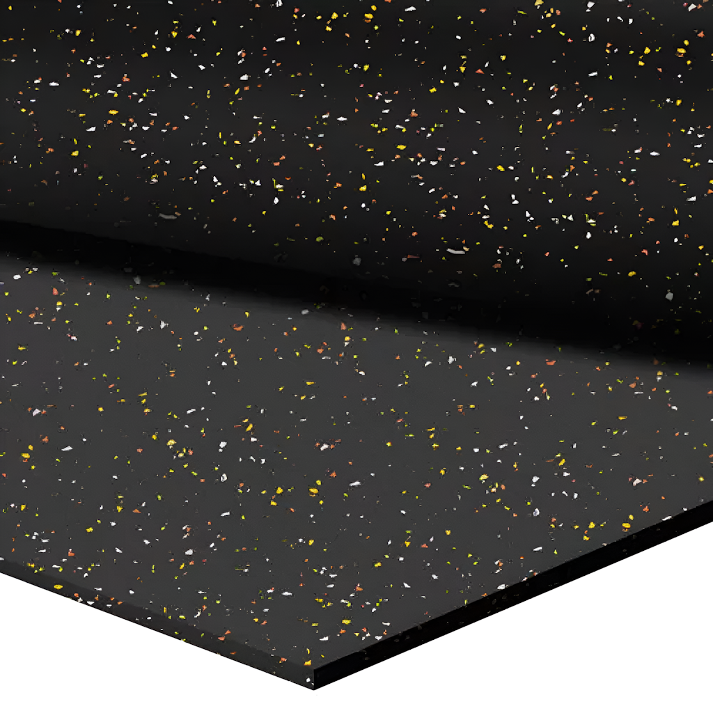 Gym Rubber Flooring Roll 6MM Thik With Yellow Dots Size 4X6 Inch