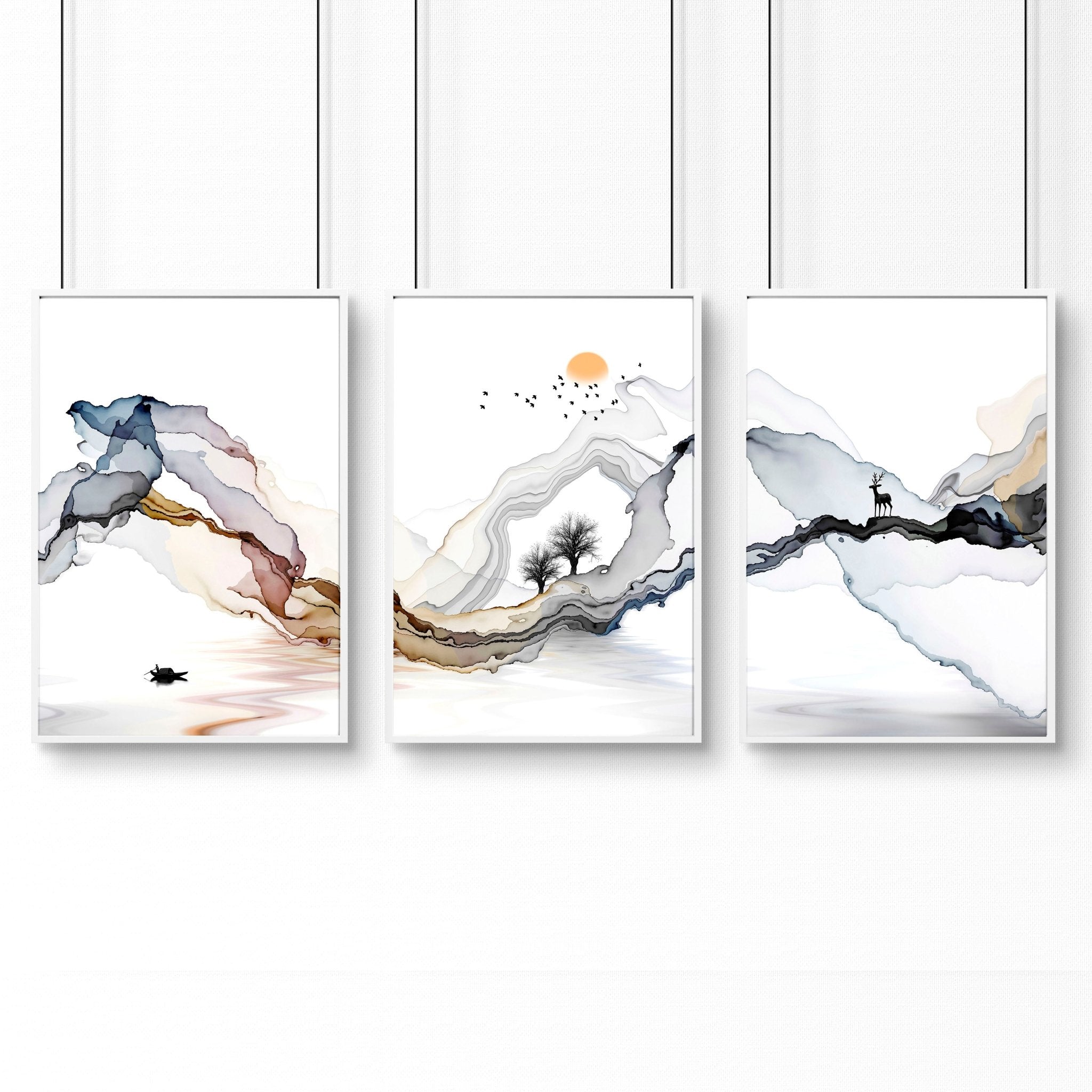 Home office wall decor | set of 3 framed wall art