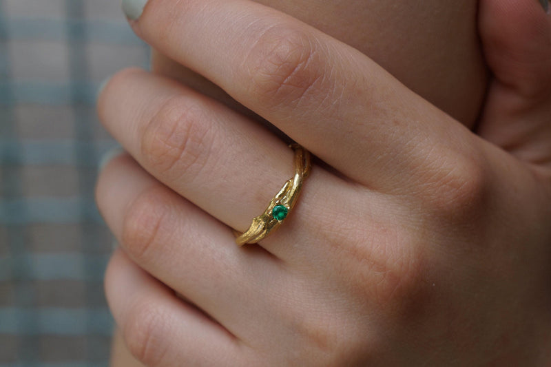Nature-Inspired Solid Gold Olive Branch Ring (Adjustable, Rose, White, Yellow)