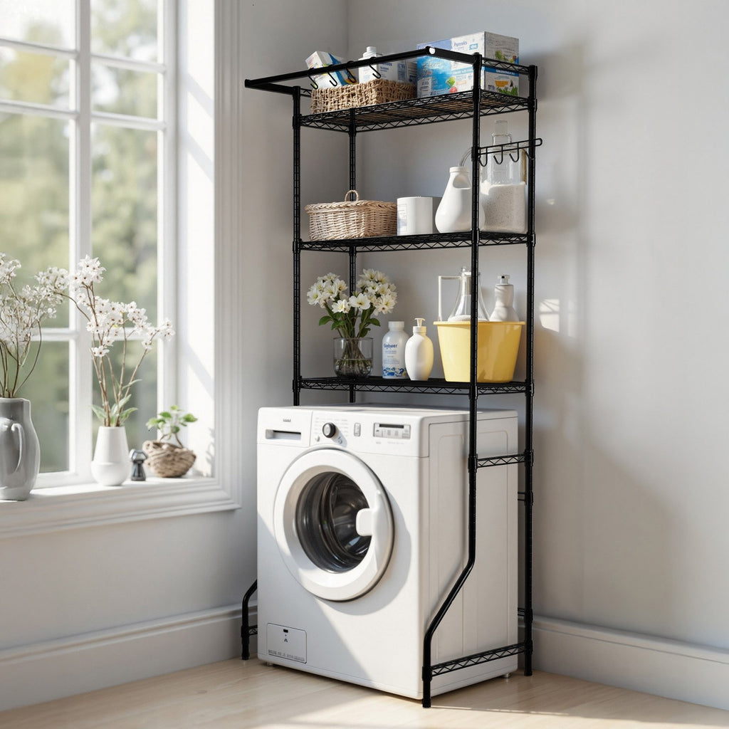Over Washer and Dryer Storage Shelf, 3 Tiers Laundry Room Drying Rack
